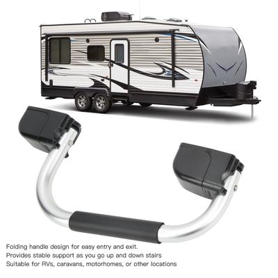 Folding RV Assist Handle with EVA Grip Aluminum Alloy Entry Door Hardware for Caravan Motorhome Trailer Entry Door Assist Bar