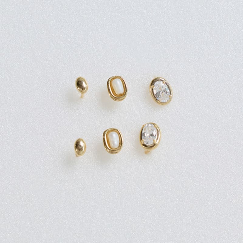 Les Bijoux Philosophy LB_Gold Ellipse Earring Set