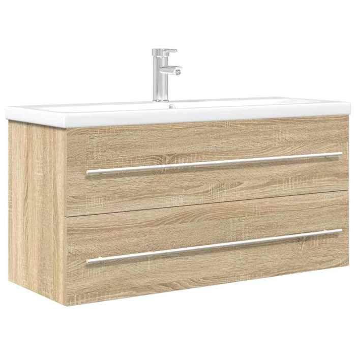 VidaXL Ensemble de meubles de salle de bain 2 pcs chêne sonoma 3324966