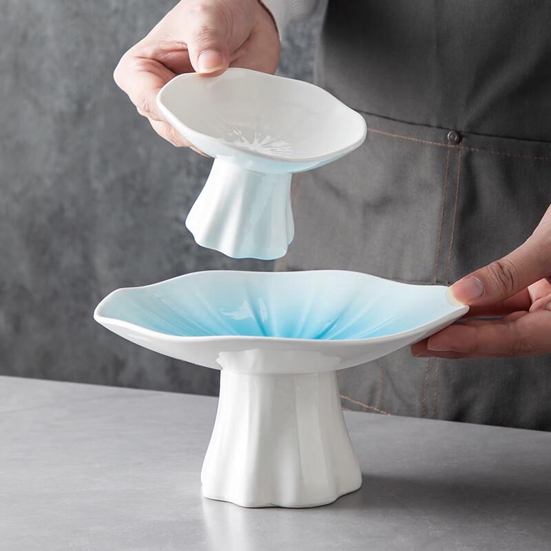 Zen-Inspired Ceramic High-Footed Serving Plate