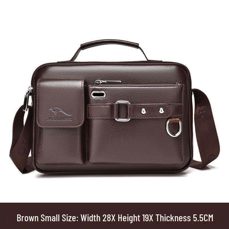 

Мужская сумка кроссбоди через плечо из натуральной кожи, горизонтального стиля, деловая сумка/портфель для мужчин среднего возраста.