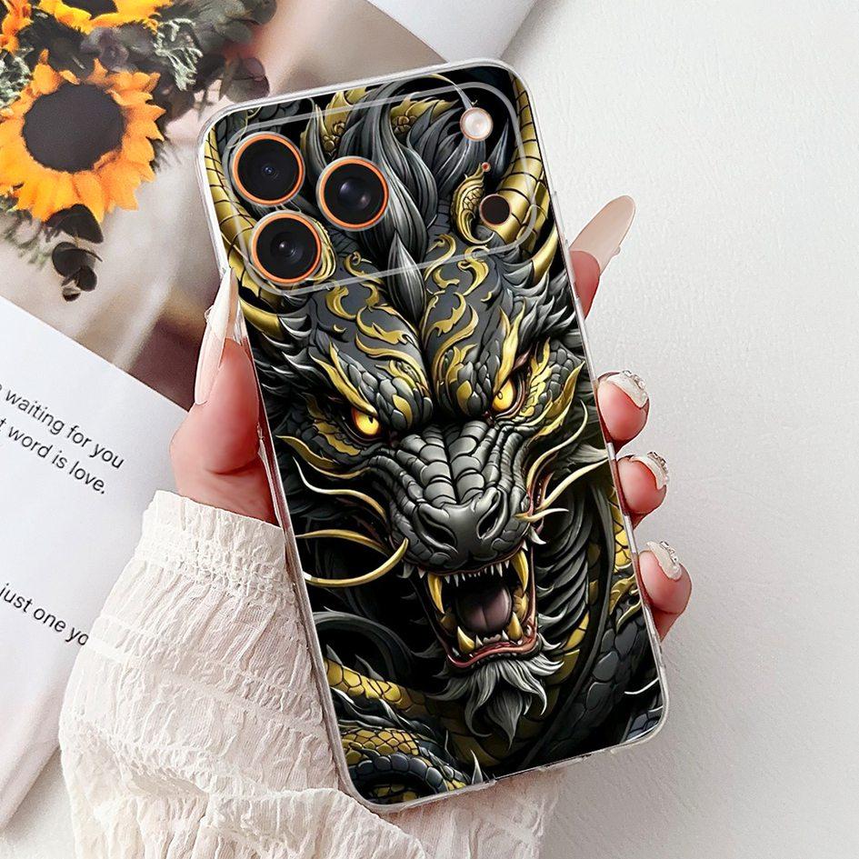 Für iPhone 17 Pro Max Hülle Coole Drachen Löwen Katze Cartoon Weiches Silikon Handy Rückseite auf iPhone 17 Pro iPhone17 17Pro Schutz