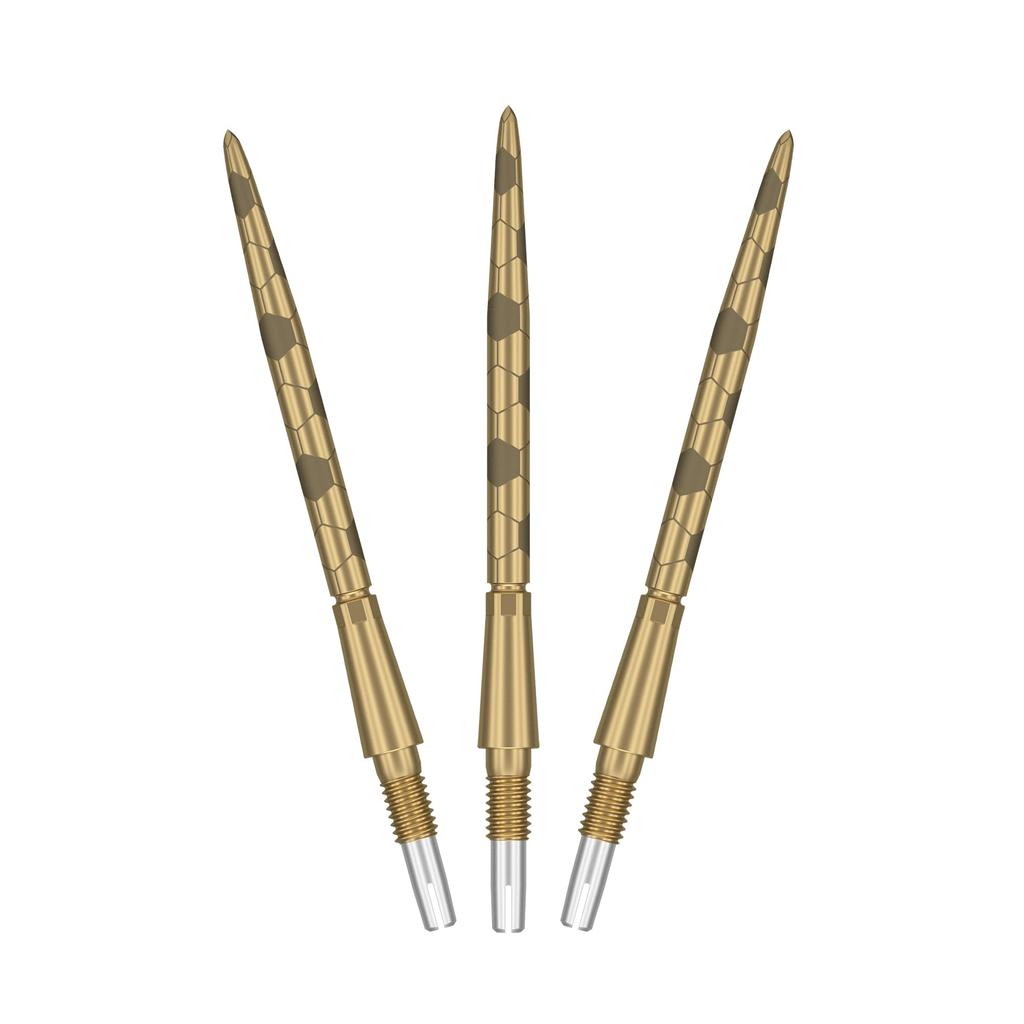 Target Darts Swiss Storm ONYX Dart Points of Replacement Steel Dart Points (Set 3) 26mm/30mm/35mm - Silver/Gold/Black (35mm, Gold)