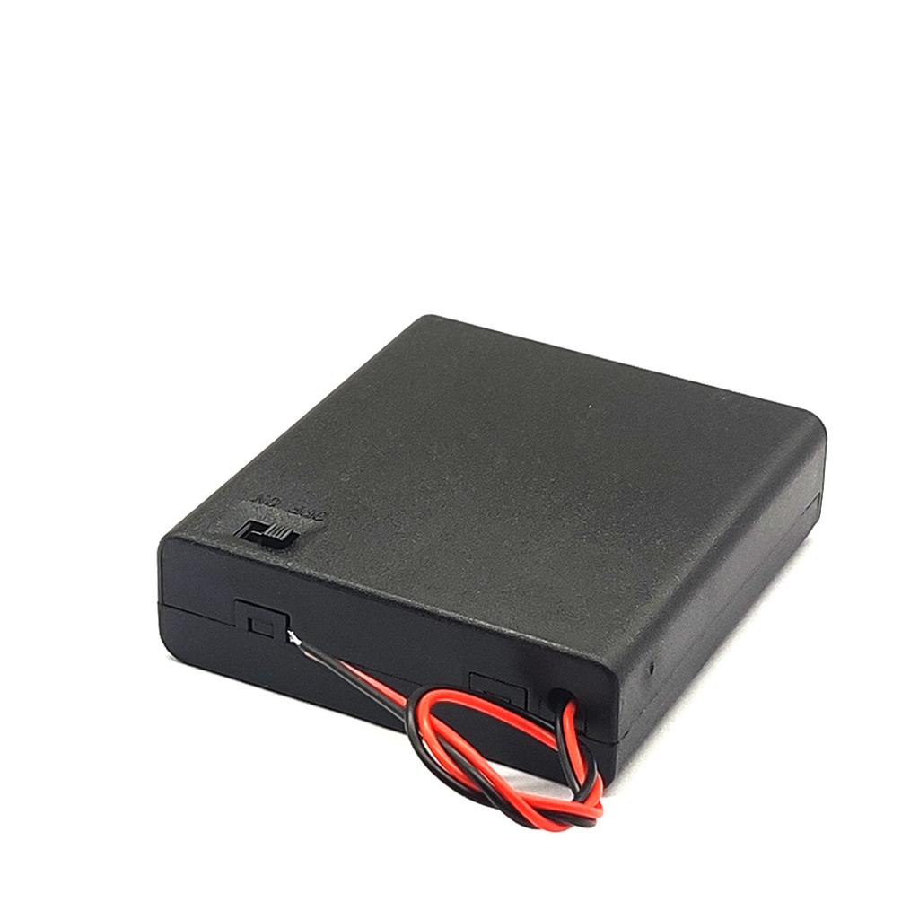 1/2/3/4 Slots AA Battery Holder 1.5V/3V/4.5V/6V AA Battery Storage Box With Leads Wirees ON/Off Switch Screw Cap Case Back Cover