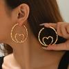 Gold Earrings Wholesale European and American Jewelry Accessories New Niche Light Luxury High-end Plain Ring Love Earrings Women