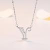 Personalized Initial Pendant Necklace Copper Plated White Gold Letter Charm Women Fashion OL Style