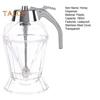 Dispenser per miele da cucina da 180 ml con coperchio in acciaio inossidabile, senza gocciolamento, in vetro, a forma di diamante, dispenser per sciroppo a tenuta stagna, bottiglia di olio d'oliva, salsa, aceto
