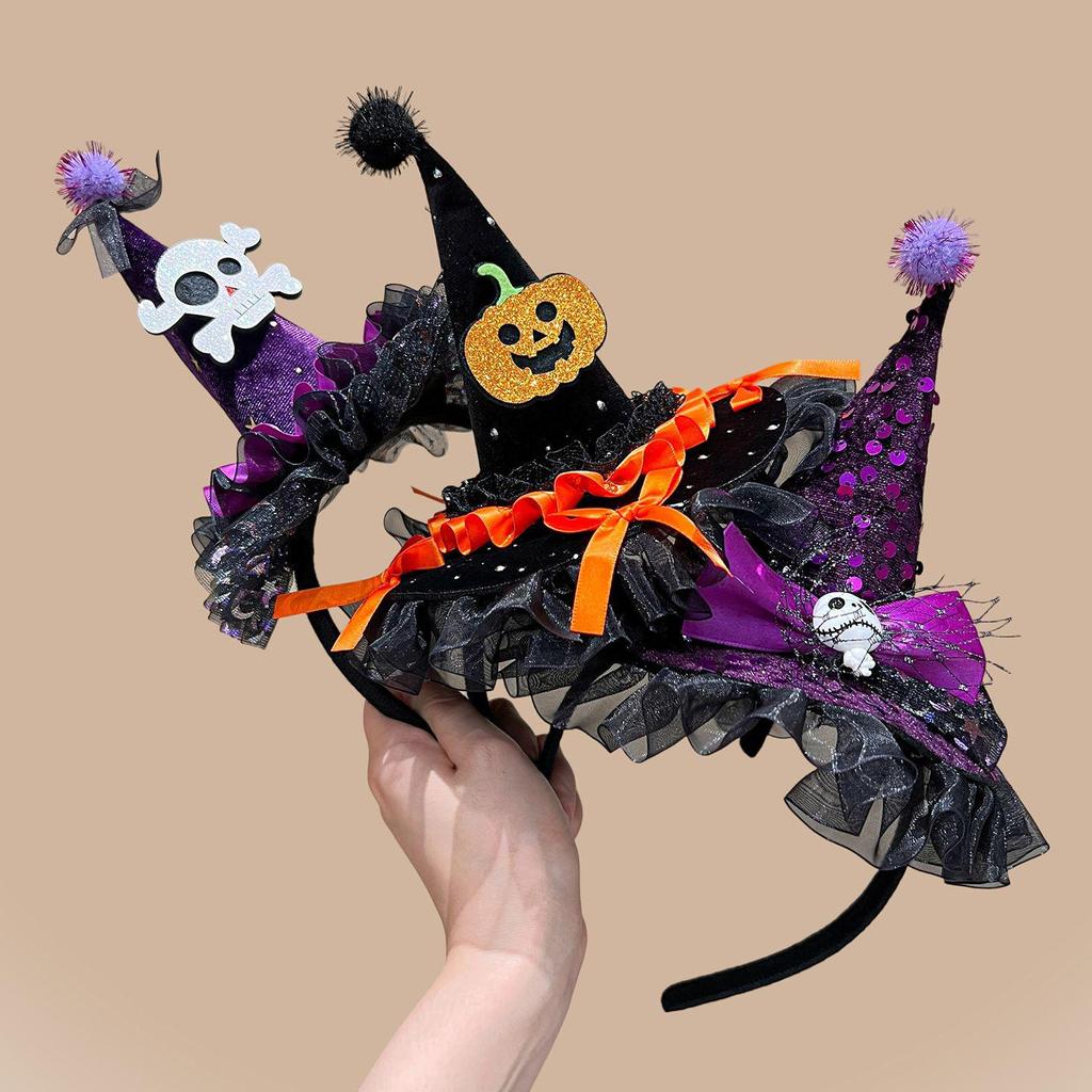 Kids' Halloween Ghost & Witch Hat Hairband - Cute & Funny Hair Accessory