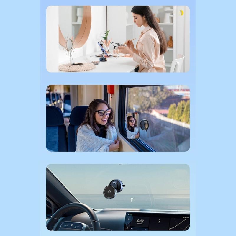 Portable Secure Magnetic Car Phone Bracket Holder with Vacuum Suction for Navigation Video Calls Safe Driving Experience