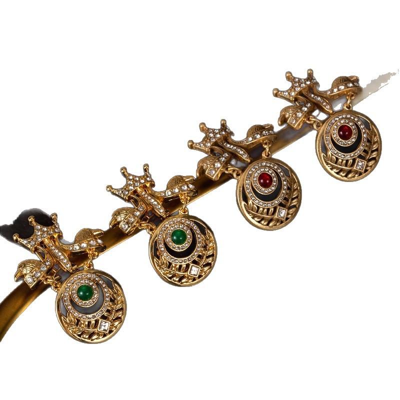 Vintage Palace Style Retro Gold Inlaid Heavy Duty Earrings With High Luxury Light Gorgeous