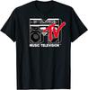 MTV Beach Island Flamingo Logo Vintage Graphic TShirt MTV Sunset Shape Boombox Checker Design Tee Top Unisex on The Moon Outfits