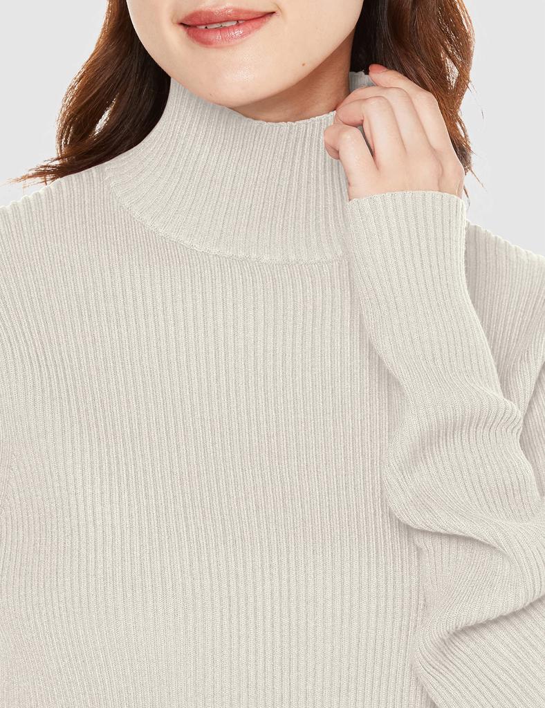 Mila Owen Sleeve Design High Neck Knit Pullover 09WNT225075 IVR 1 Women's