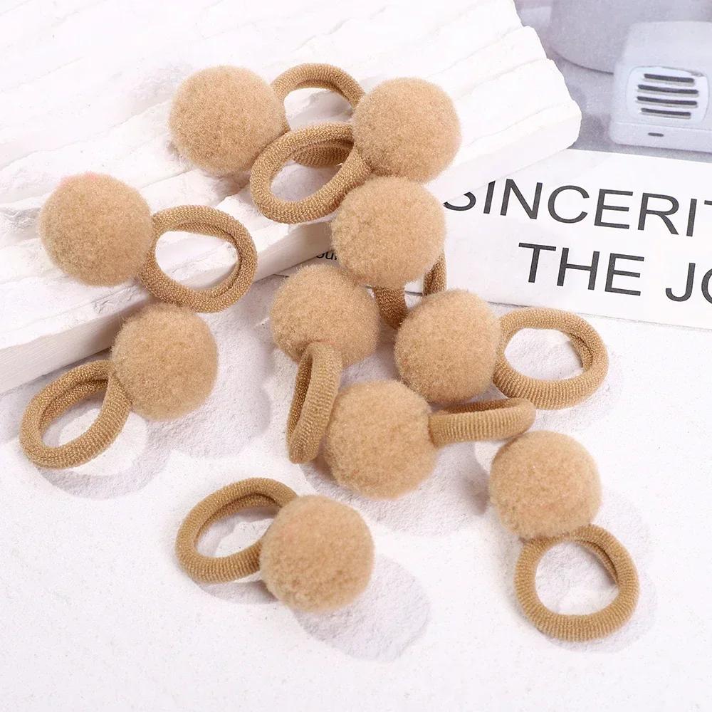 10/20pcs Sweet Colorful Elastic Hair Bands Plush Ball Rubber Band for Baby Girls Scrunchie Hair Ties Clip Kids Hair Accessories