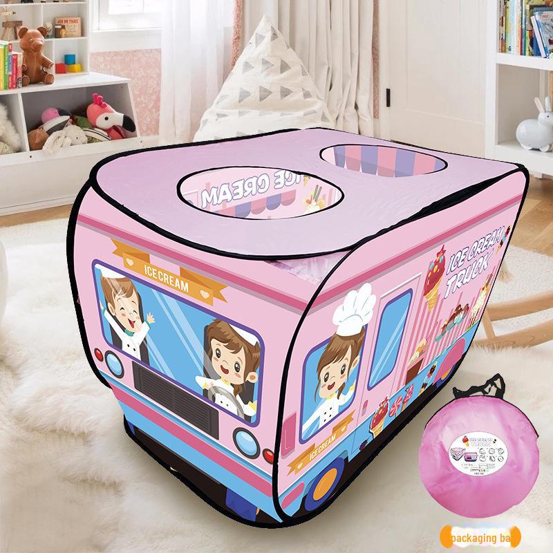 Tenda de Ônibus de Desenho Animado Pop-Up Infantil para Brincadeiras Internas e Externas