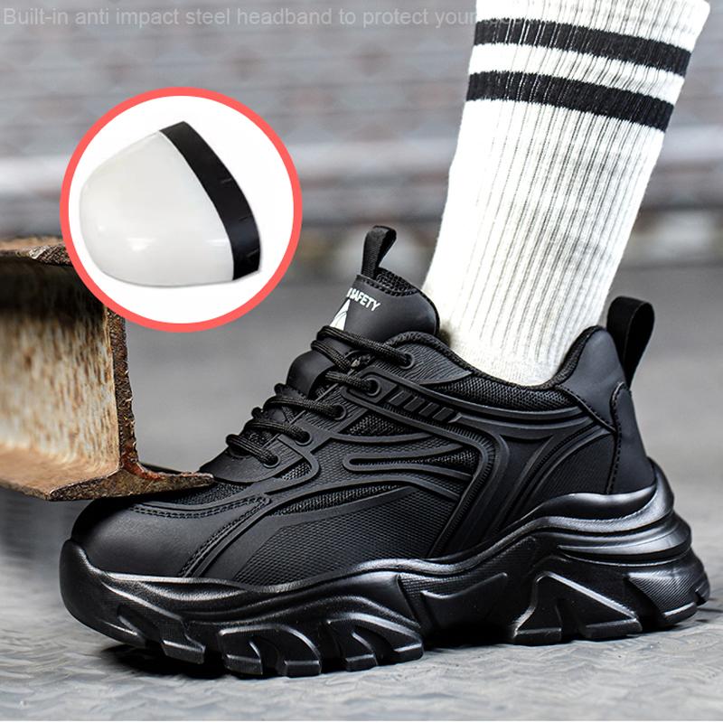 New Women Safety Shoes Breathable Composite Toe Shoes Puncture Proof Work Shoes Platform Sneakers Construction Protection Shoes