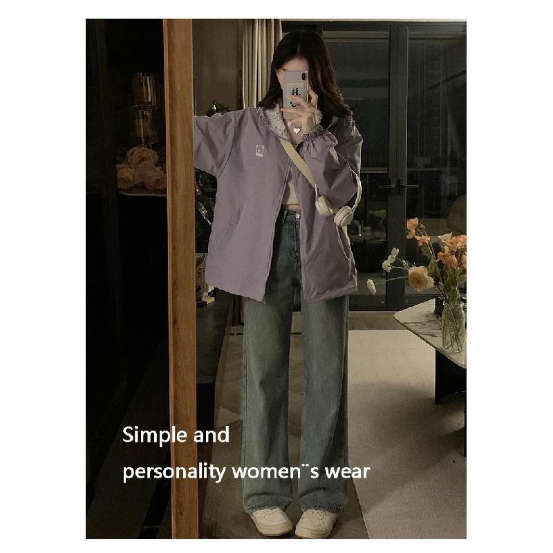 Girl in a reversible jacket2026New Spring and Autumn Thin Casual Jacket, Windbreaker