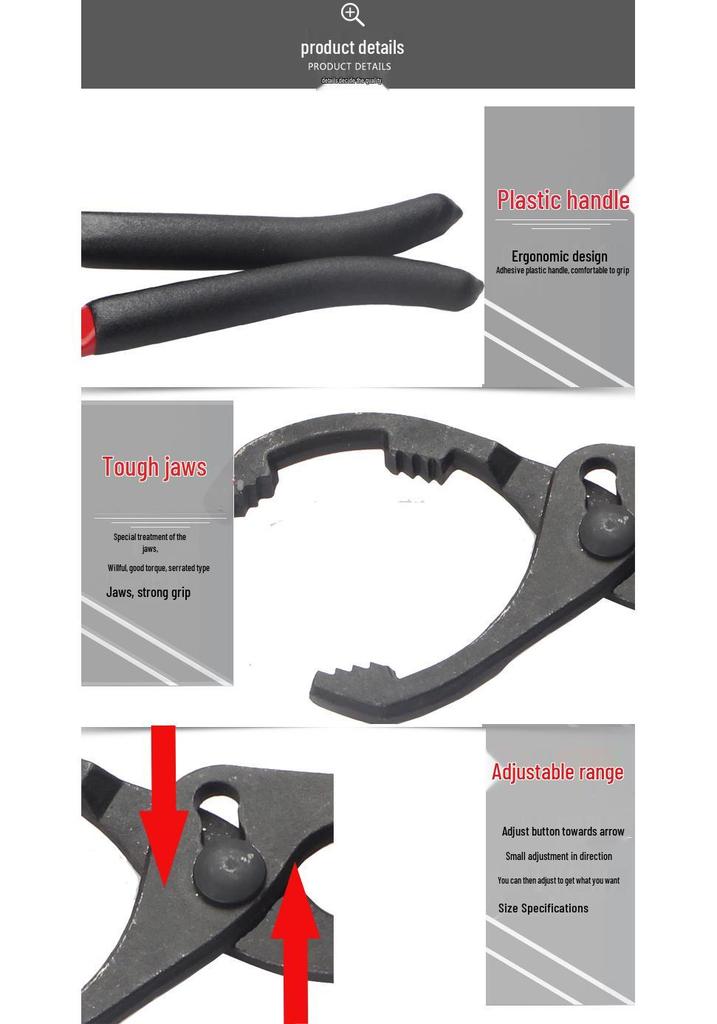 Ball Head Pliers Oil Filter Wrench Tool for Oil Change and Filter Removal