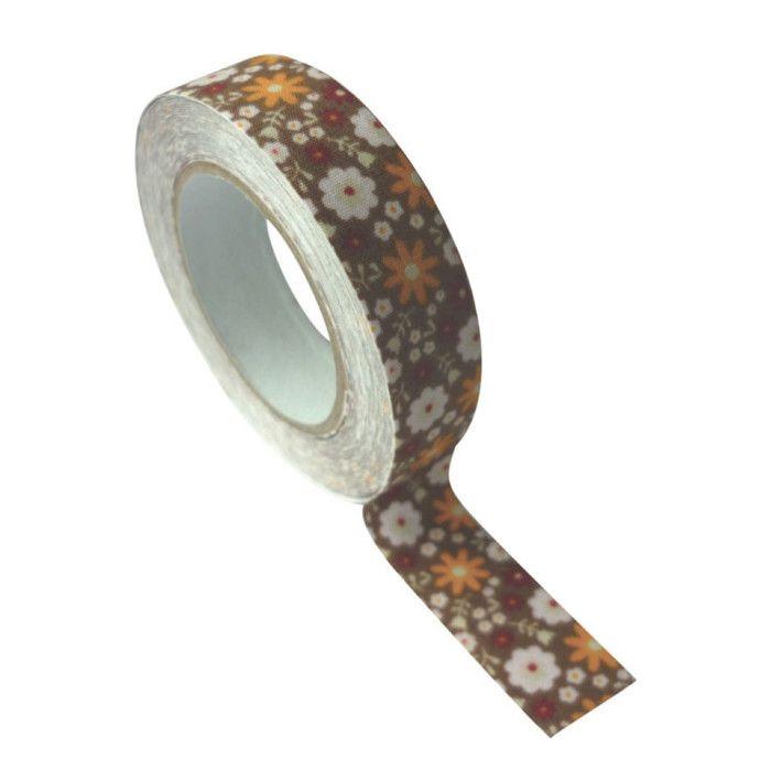 RUBAN TISSU ADHESIF PRAIRIE - CHOCOLAT 15x5m