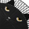 Cartoon Cat Painted Folding Fan Vintage Bamboo Silk Hand Fan Craft Home Decoration