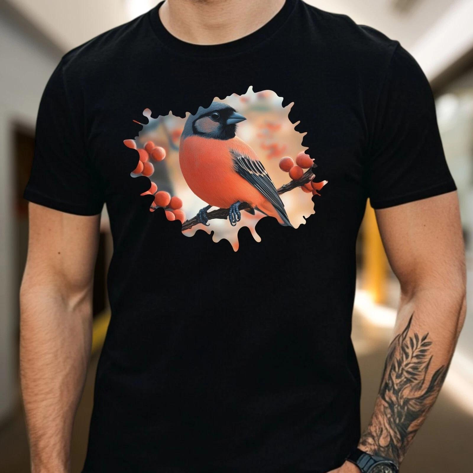 T-Shirt Herren Gimpel Vogel Motiv Baumwolle Größe S bis 5XL XS