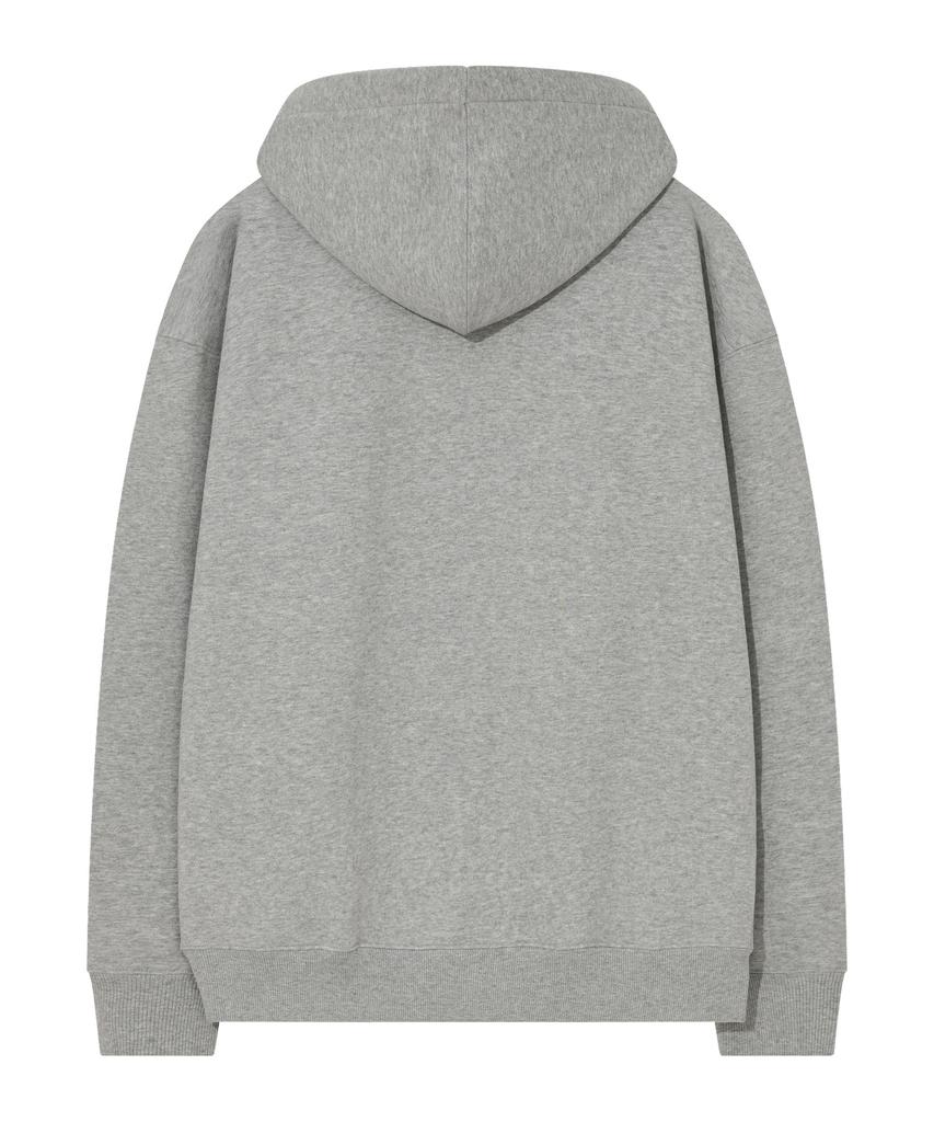Small Logo Fleece-Lined Hoodie Melange Gray