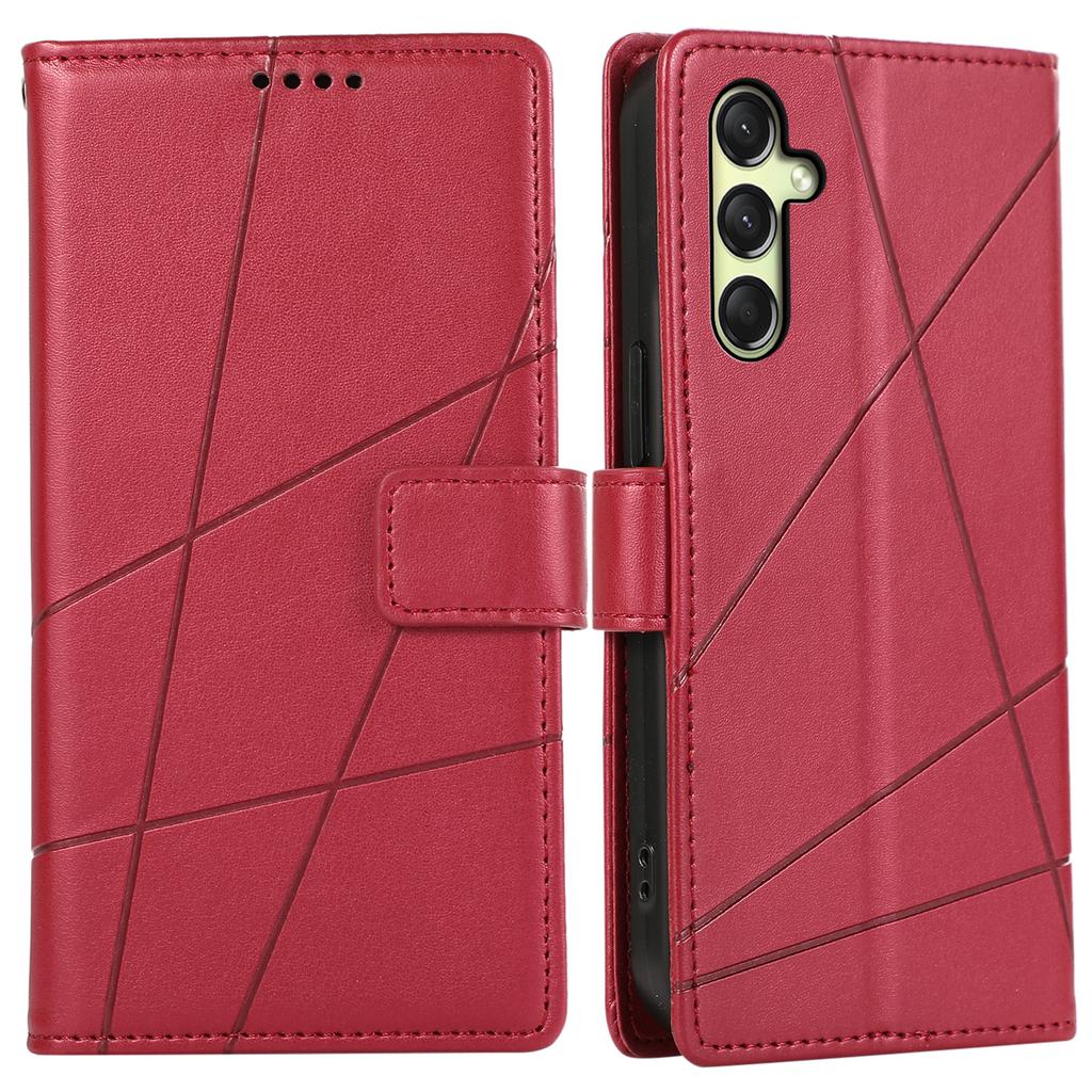 DF-06 For Samsung Galaxy A16 5G/A16 4G Phone Case Line Imprint Leather Wallet Cover