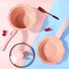 Nonstick Frying Pans Pots for Milk Boiling and Soup Making Convenient Cookware with Glass Cover Lid Food Cooking Tool