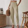 Men's Cotton Linen Loose Drawstring 7-Point Shorts