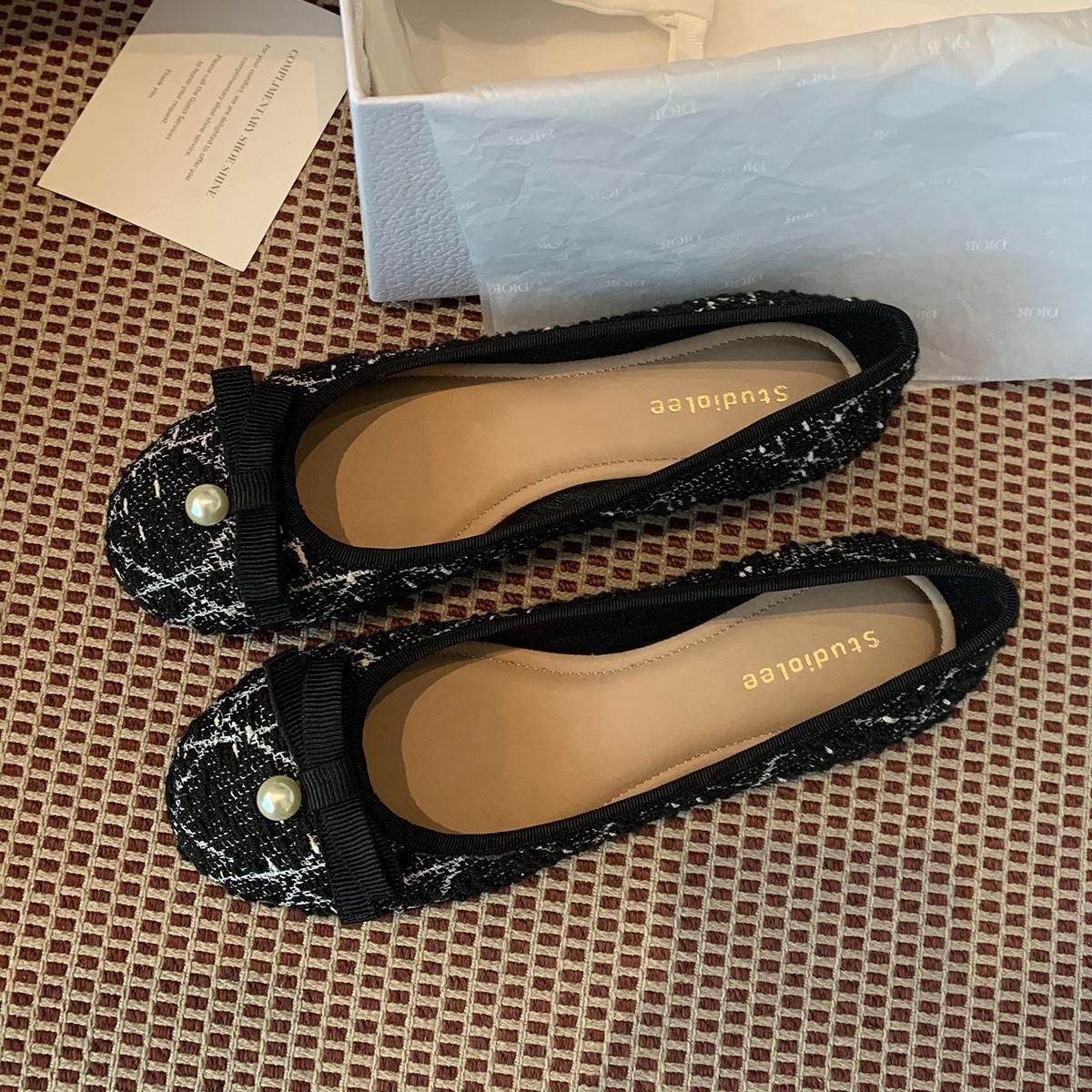 

Grape mother has the same niche British square buckle leather small leather shoes British style retro thick heel one pedal loafers women 34