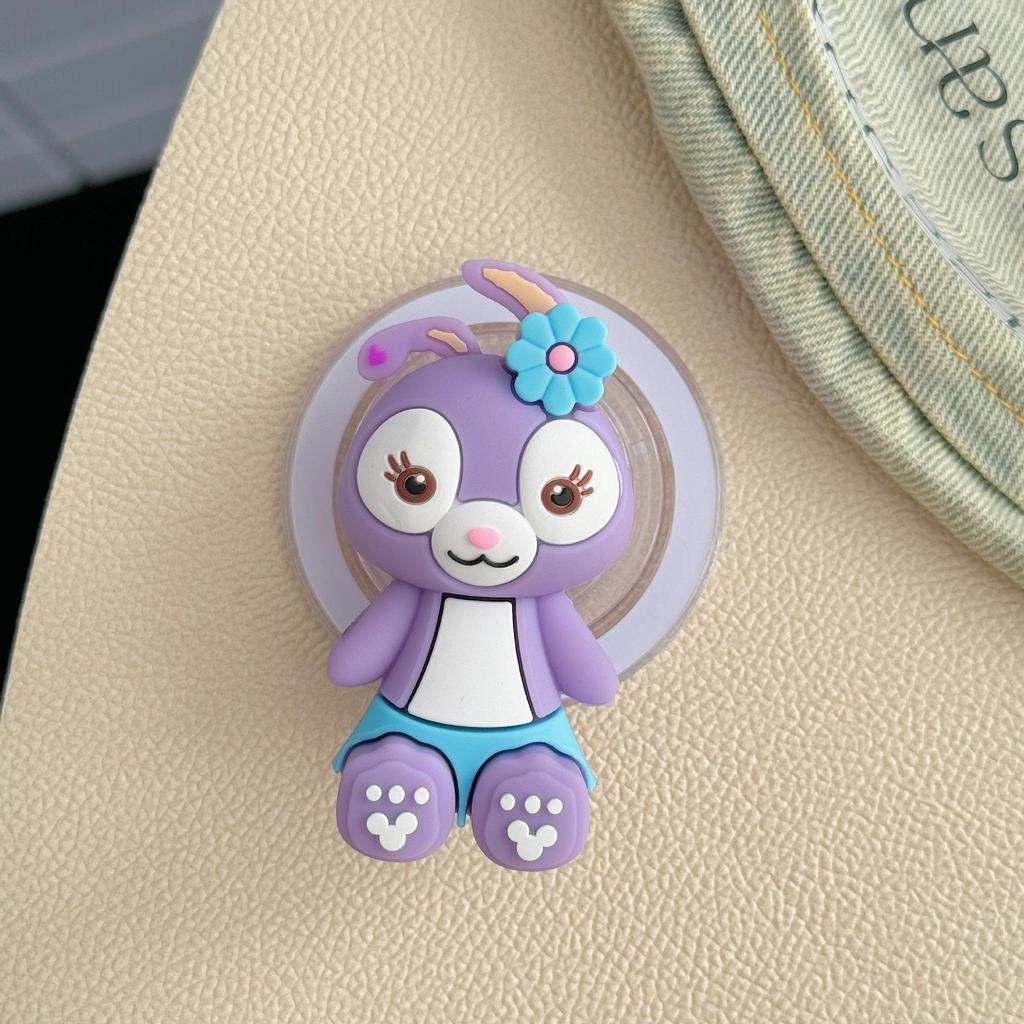 Cartoon Magnetic Retractable Phone Holder: Cute Airbag & Rotating Design for Lazy Desktop Use
