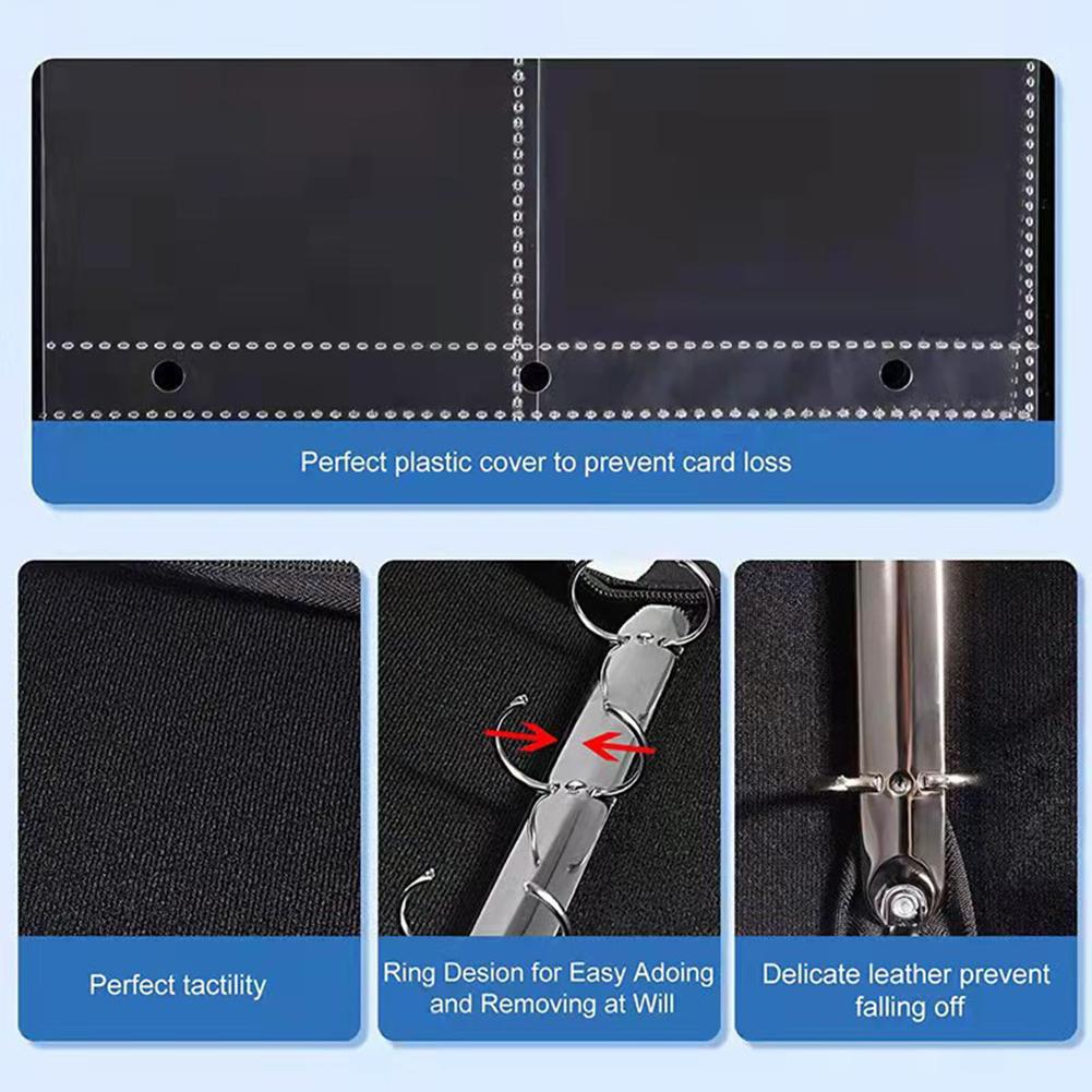 Leather Anime Trading Card Holder 4/6-Grid Game Card Collections Pack Baseball Card Storge Bag For Storage 400/900 Cards Holded