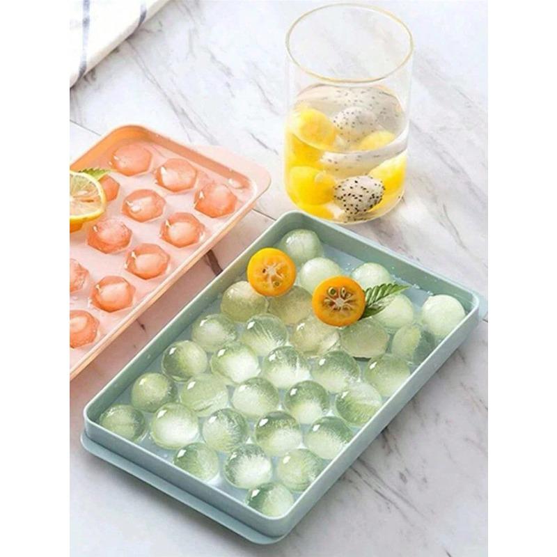 Random Size Ice Cube Tray with Lid, Refrigerator Ice Cube Mold, Mini Round Ice Ball Maker Mold