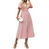 New Valentine's Day dating bubble sleeves pink socialite high-end dress