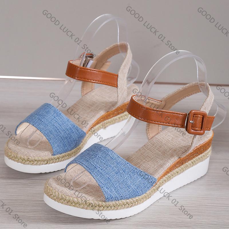 Fashion 2025 Fashion Sandals Summer Shoes Women Wedge Shoes Woman Party Women's Sandals Soft Retro Footwear Female Heeled Sandals