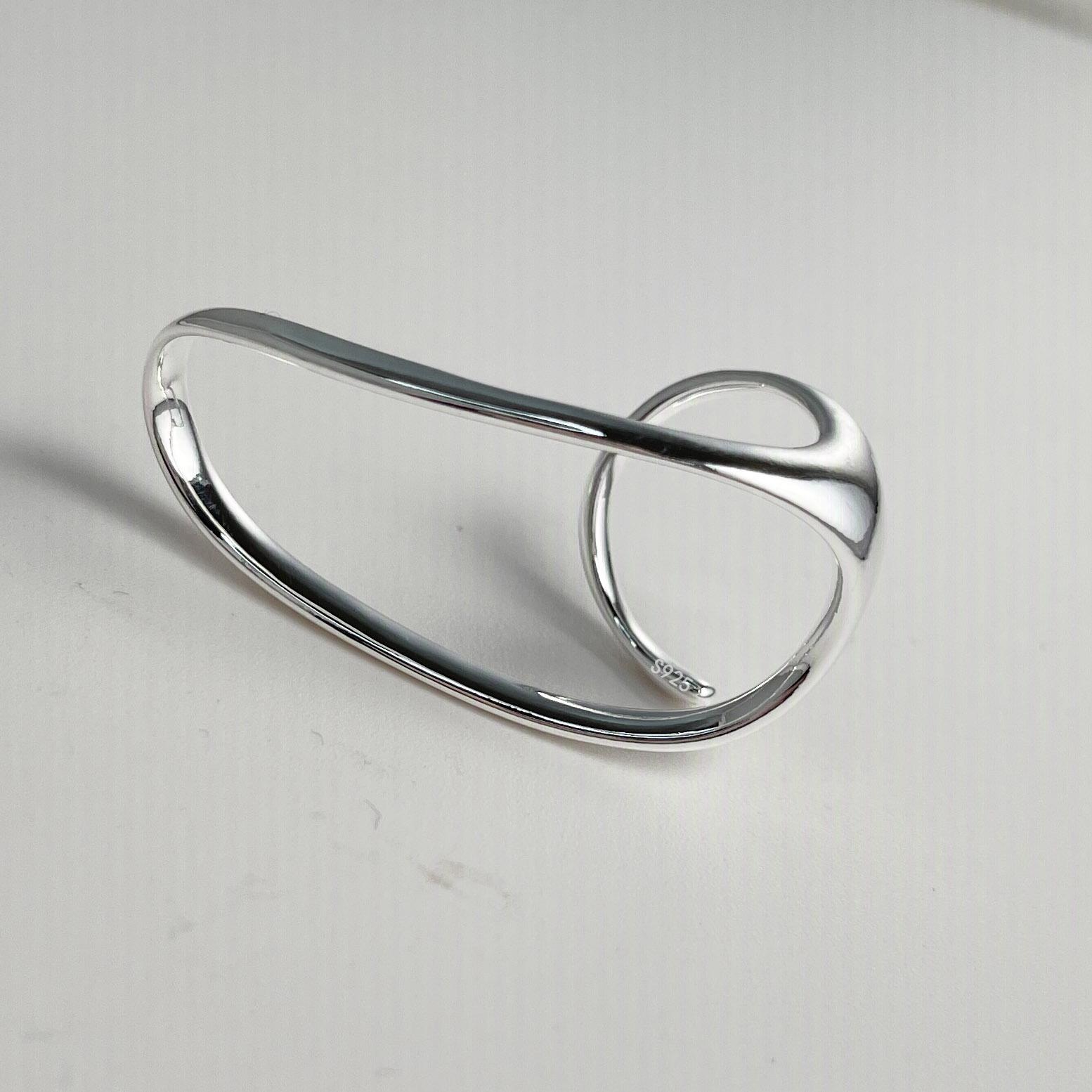 

925 Sterling Silver Rings for Women Couple Minimalist Handmade Simple Gold Big Ring Fine Jewelry Gift Prevent Allergy resizable