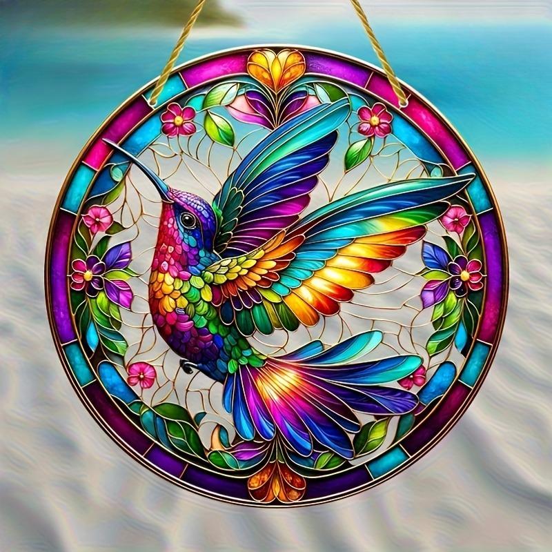 2D Flat Acrylic Hummingbird Decoration , Use No Batteries/Electricity Needed, Unique Indoor/Outdoor Decoration , Multipurpose Traditional