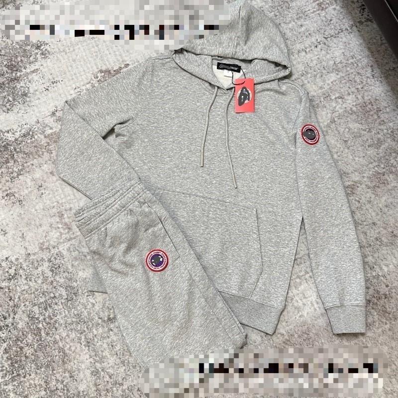 Mens Hooded Long Sleeve Cotton Sweatshirt Casual Sportswear Set Slim Fit Pure Color Wear