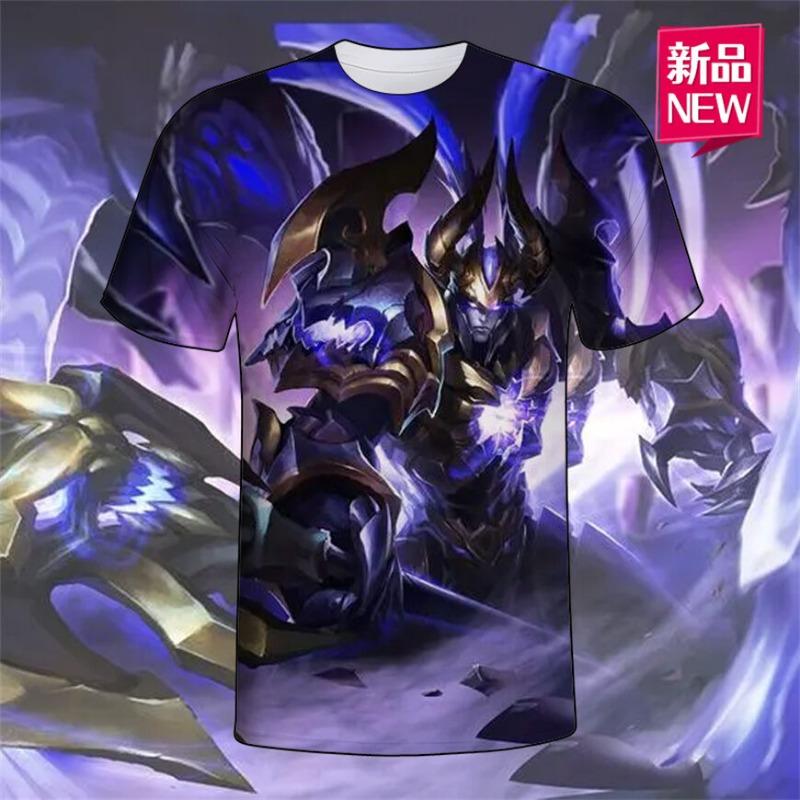 New short sleeved T-shirt with King of Glory print, youthful and fashionable round neck