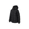 Solid Color Water-Repellent Technology Warm Mid-Length Hooded Down Jacket Women Outerwear Carbon-Black P423W023-0018