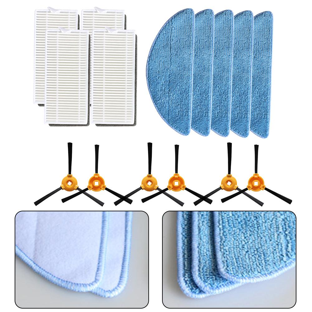 1Set Side Brush Filter Mop Cloth Kit For Conga M50 / M50 For X-Treme Side Brush HEPA Filter Mop Pads Spare Cleaner Parts