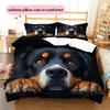 Black Bernese Mountain Dog Pattern Bedding Home Decoration Birthday Gift (1 * duvet cover + 2 * pillowcase, without core)