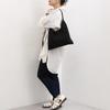 Metallic Cord Pattern Knit Tote Bag One-handle