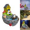 Solar Garden Fountain Ornament  Resin Outdoor Micro Landscape Decoration for Outdoor Patio Backyard Decking Decor