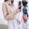 Elegant Fashion Turn-down Collar Button Thin Blouses Spring Autumn Patchwork Color Women's Clothing Slim Open Stitch Shirts