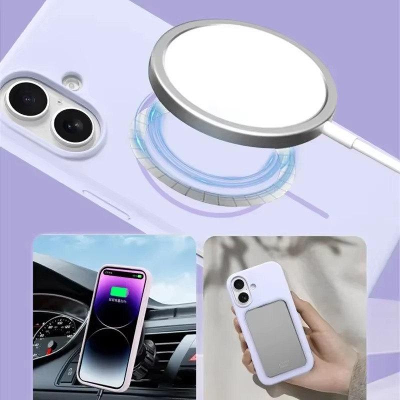 Flüssiges Silikon, weichmagnetisch, für Magsafe-Telefonhülle, für iPhone 16 Plus 15 14 13 12 Pro Max, einfache kabellose Ladeabdeckung