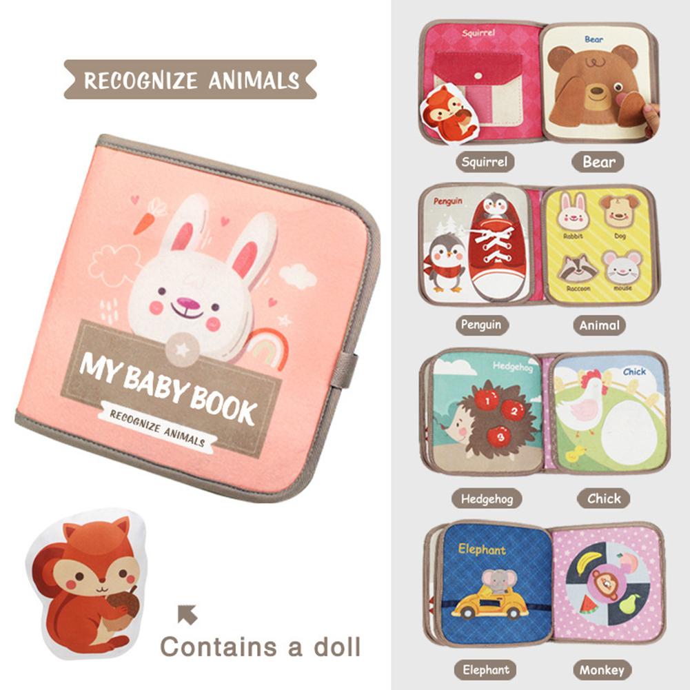Soft Baby Book Montessori Early Education Quiet Cloth Book Learning Toys for Babies 0-3 Years and Up Enlightenment Puzzle