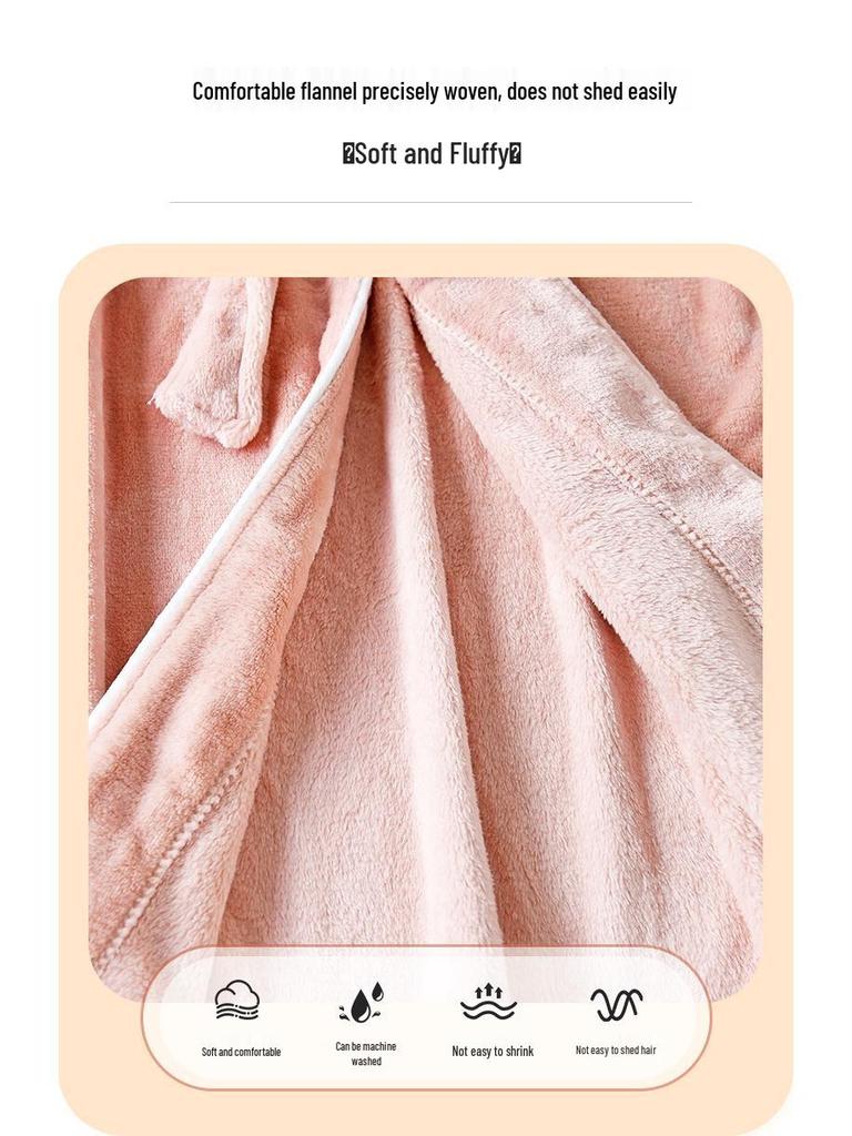 Herr- och dambadrock i plusstorlek, tjock flanellbadrock med enkel kant