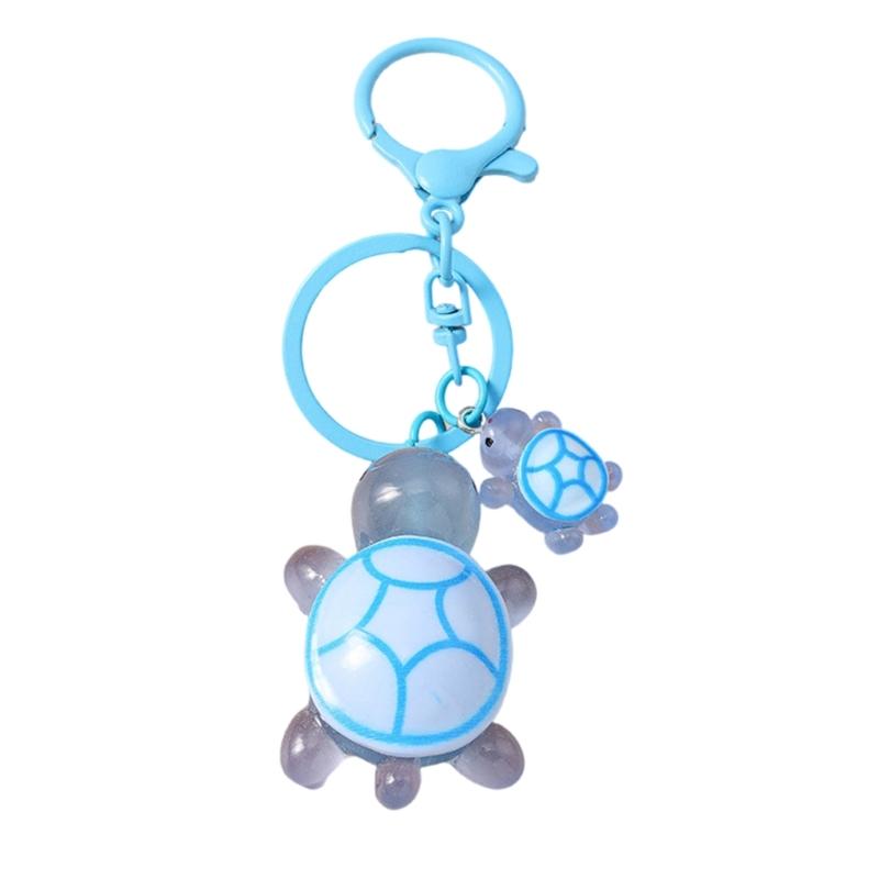 Plastic 3D Turtles Charm Keychain Accessory Fashionable Animal Shape Key Rings Tortoise Bag Decoration for Women