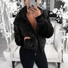 Autumn and Winter Women's Hooded Rabbit Fur Faux Fur Plush Coat