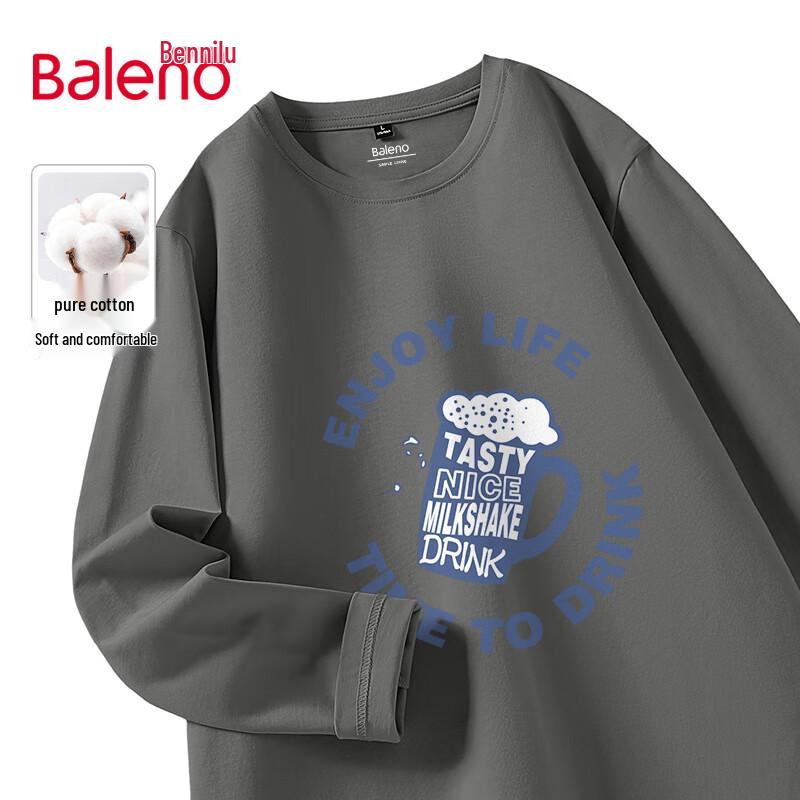 Baleno Men s Long Sleeve Heavyweight Cotton T-Shirt M